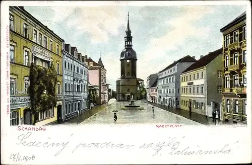 Ak Bad Schandau Sächsische Schweiz, Marktplatz