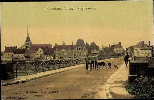 Ak Selles sur Cher Loir et Cher, Vue Generale