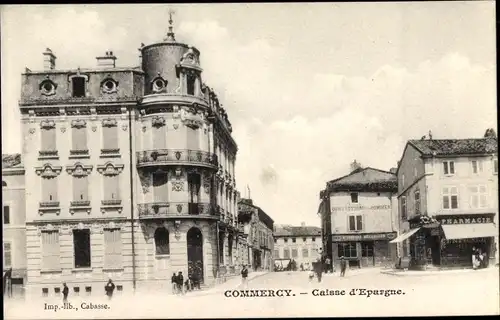 Ak Commercy Lothringen Meuse, Caisse d'Epargne, Pharmacie