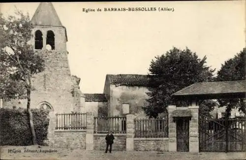 Ak Barrais Bussoles Allier, Eglise, vue générale, clôture