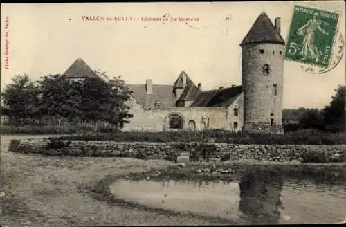 Ak Vallon en Sully Allier, Château de la Guerche, vue générale, rive