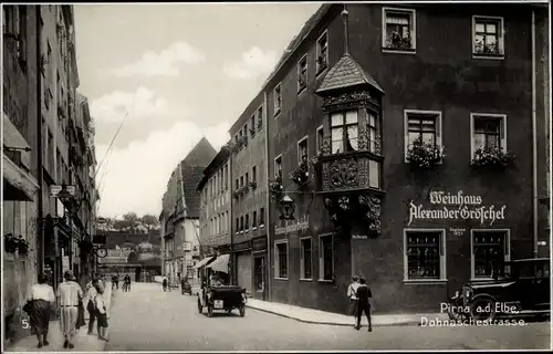 Ak Pirna an der Elbe, Dohnaschestraße, Weinhaus