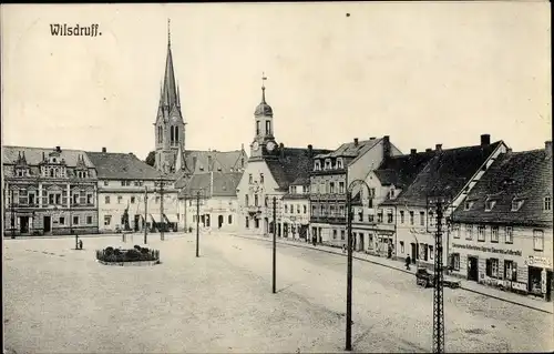 Ak Wilsdruff Sachsen, Marktplatz, Schänke Alte Post, Kolonialwaren Berthold