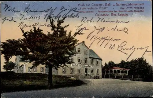 Ak Claußnitz in Mittelsachsen, Gasthof Zum weissen Ross