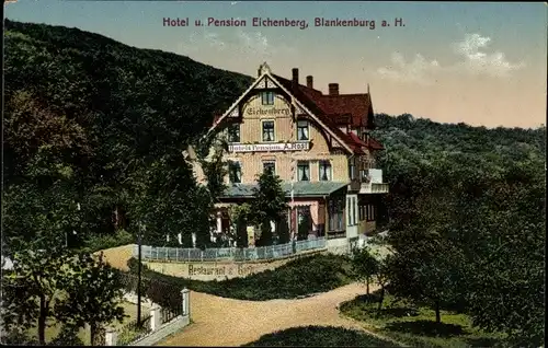 Ak Blankenburg Harz, Hotel Pension Eichenberg, Inh. A. Rost