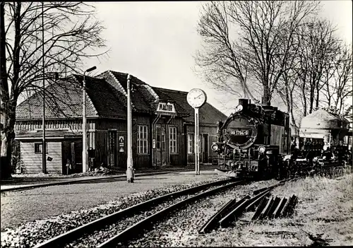 Ak Kipsdorf Hainsberg Freital in Sachsen, Bahnhof Malter, Schmalspurbahn 99 1794-9
