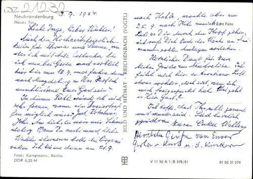 Ak Neubrandenburg in Mecklenburg, Neues Tor