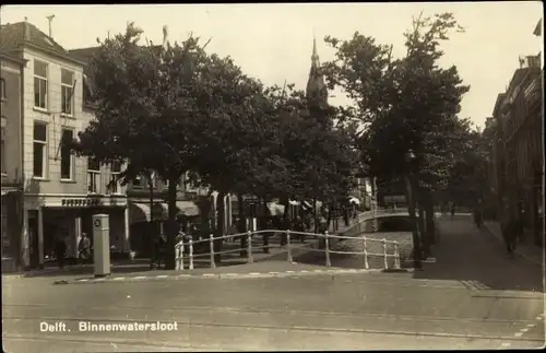 Ak Delft Südholland Niederlande, Binnenwatersloot