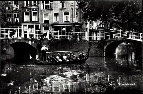 Ak Delft Südholland Niederlande, Gondelvaart