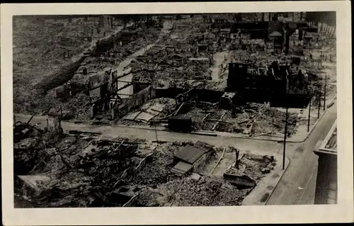 Foto Ak Rotterdam Südholland Niederlande, Zerstörte Häuser, Kriegszerstörungen