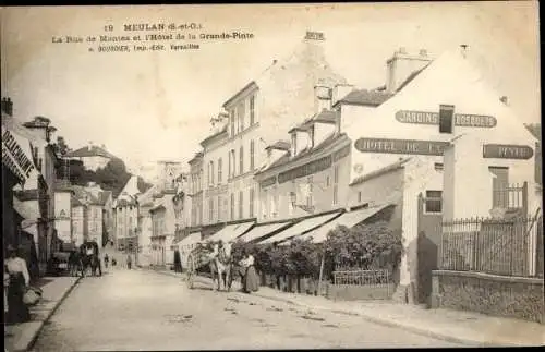 Ak Meulan en Yvelines, Rue de Mantes, L'Hotel de la Grande Pinte