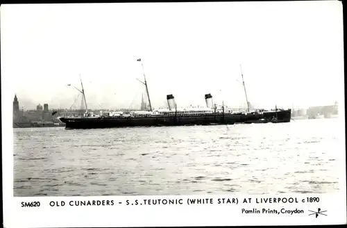 Ak Steamer Teutonic, Dampfschiff, White Star Line