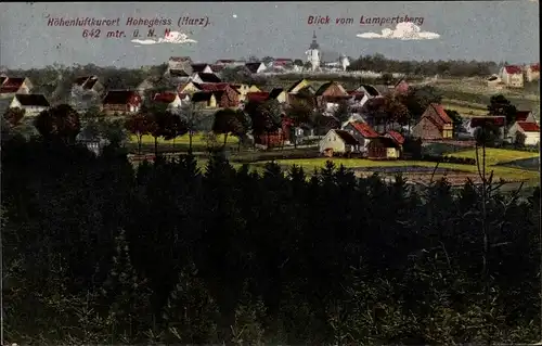 Ak Hohegeiß Braunlage im Oberharz, Gesamtansicht, Lampertsberg