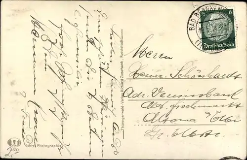 Ak Bad Blankenburg in Thüringen, Ort mit Ruine Greifenstein