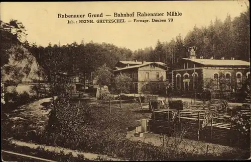 Ak Rabenau Osterzgebirge, Rabenauer Grund, Rabenauer Mühle, Reinh. Gretzschel