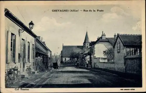 Ak Chevagnes Allier, rue de la Poste