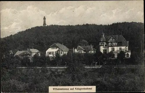 Ak Bad Freienwalde an der Oder, Wilhelmstraße und Kriegerdenkmal
