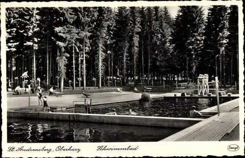 Ak Sankt Andreasberg im Oberharz, Schwimmbad