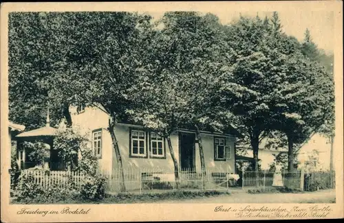 Ak Treseburg Thale im Harz, Gasthaus Goethe Gartenhaus, Reichwaldt Biehl