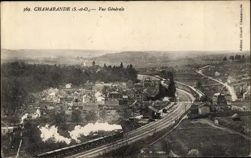 Ak Chamarande Essonne, Vue Generale, Eisenbahn