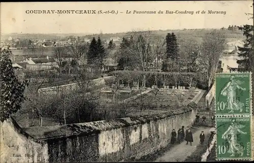 Ak Coudray Montceaux Essonne, Le Panorama du Bas Coudray et de Morsang