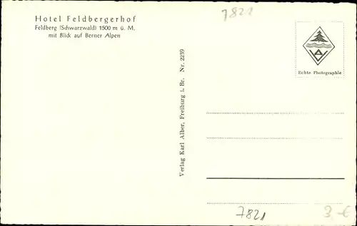 Ak Feldberg im Schwarzwald, Hotel Feldbergerhof