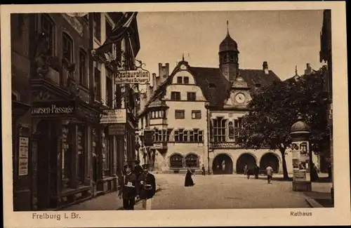 Ak Freiburg im Breisgau, Rathaus