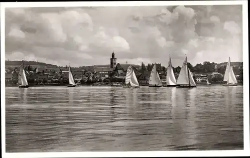 Ak Überlingen am Bodensee, Segelboote