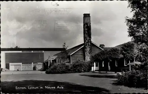 Ak Emmen Drenthe Niederlande, Lyceum m. Nieuwe Aula