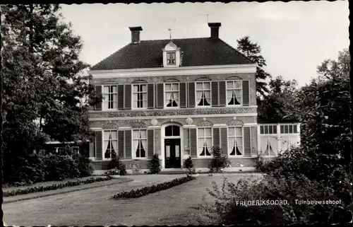 Ak Frederiksoord Drenthe, Hotel Frederiksoord, Tuinbouwschool