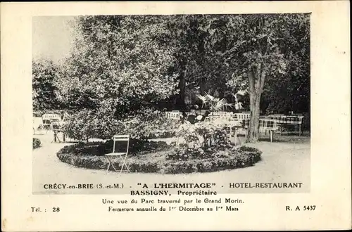 Ak Crecy en Brie Seine et Marne, A L'Hermitage, Hotel Restaurant