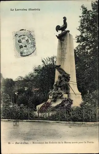 Ak Belleville sur Meuse Meuse, Monument des Enfants de la Meuse morts pour la Patrie