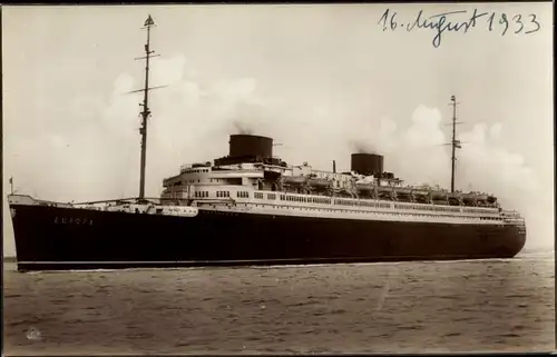 Ak Dampfer Europa, Nordd. Lloyd Bremen