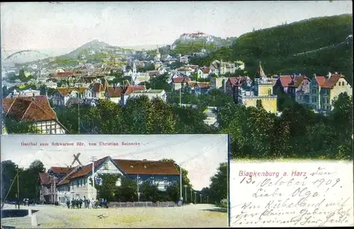Ak Blankenburg am Harz, Gasthof zum schwarzen Bär, Panorama