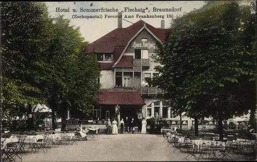 Ak Braunsdorf Niederwiesa Sachsen, Hotel Flechsig, Zschopautal