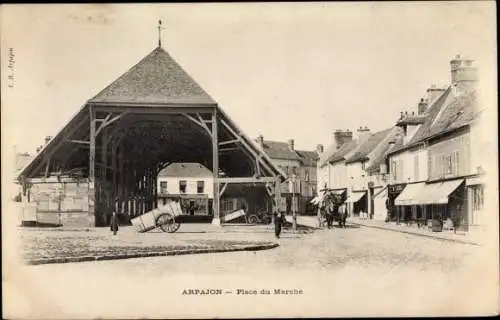 Ak Arpajon Essonne, Place du Marche