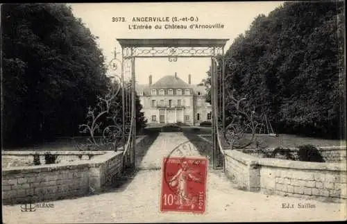 Ak Angerville Essonne, L'Entree du Chateau d'Arnouville