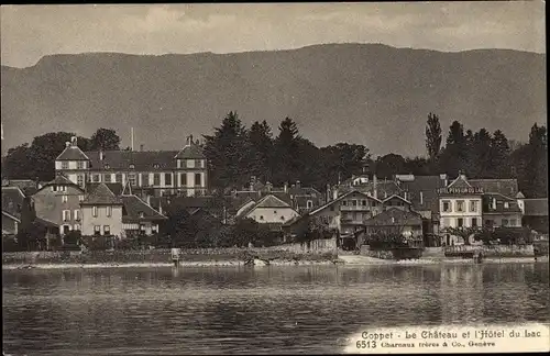 Ak Coppet Kanton Waadt, Le Chateau et l'Hotel du Lac