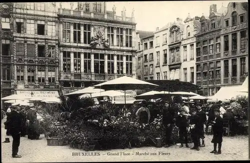 Ak Bruxelles Brüssel, Grand Place, Marche aux Fleurs