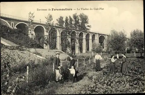 Ak Faremoutiers Seine et Marne, Le Viaduc du Gue Plat