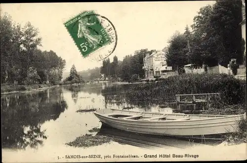 Ak Samois sur Seine Seine et Marne, Grand Hotel Beau Rivage