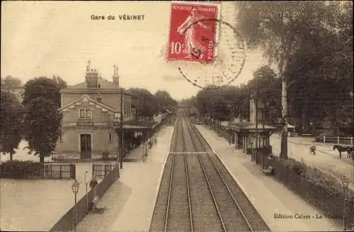 Ak Le Vésinet Yvelines, Bahnhof, Gleisseite