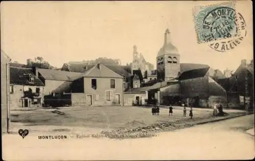 Ak Montluçon Allier, Eglise Saint Pierre, vieux Chateau