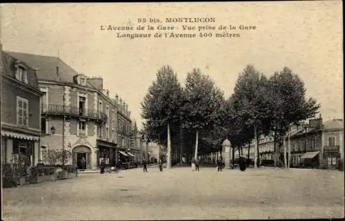 Ak Montluçon Allier, Avenue de la Gare, place
