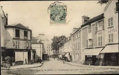 Ak Vanves Hauts de Seine, Rue de la Mairie au Croisement des rues Louis Blanc et Sadi Carnot
