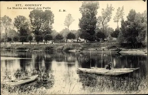 Ak Gournay sur Marne Seine Saint Denis, La Marne au Quai des Patis