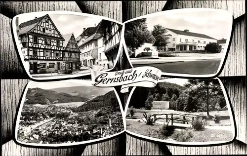 Ak  Gernsbach im Murgtal Schwarzwald, Teilansicht, Hofstätte, Brücke