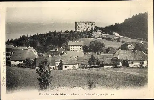 Ak Saint Cergue Kanton Waadt, Panorama