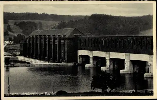 Ak Passau in Niederbayern, Großkraftwerk Kachlet
