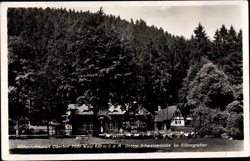 Ak Oberhof im Thüringer Wald, Untere Schweizerhütte im Silbergraben